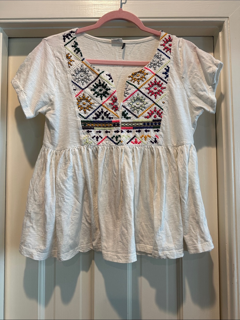 Anthropologie Embroidered Tee